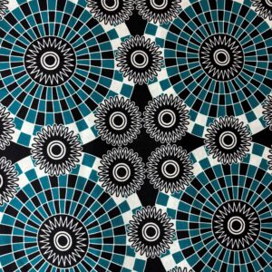 Turquoise Medallion with black and white accents