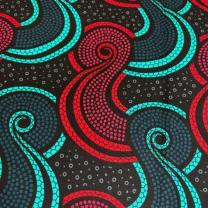 Mesmerizing Swirl Rich Red and Teal