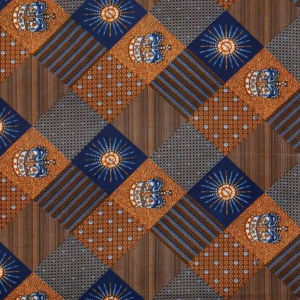Earthy Brown & Blue Royalty Fabric
